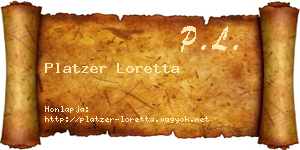 Platzer Loretta névjegykártya